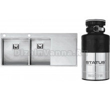 Комплект Мойка Reginox Nevada LUX OKG left L 40x30 сталь + Измельчитель Status ECO 75