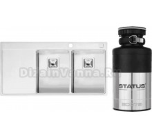 Комплект Мойка Reginox Nevada LUX OKG right L 30x30 сталь + Измельчитель Status ECO 75