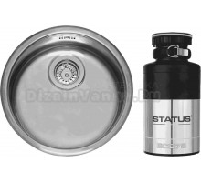 Комплект Мойка Reginox R18 370 LINEN OKG сталь + Измельчитель Status ECO 75