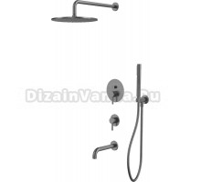 Душевой комплект WHITECROSS Y YSET07GM С ВНУТРЕННЕЙ ЧАСТЬЮ, оружейная сталь