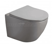 Унитаз подвесной Good Door Hansmann ROUND УНИ0019 с микролифтом, безободковый, матовый серый