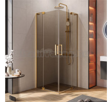 Душевой уголок Cezares Slider A 2 70/80 BR BORO профиль брашированное золото, стекло бронза
