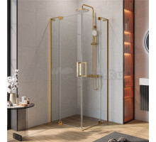 Душевой уголок Cezares Slider A 2 70/80 C BORO профиль брашированное золото, стекло прозрачное
