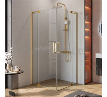 Душевой уголок Cezares Slider A 2 80/90 C BORO профиль брашированное золото, стекло прозрачное