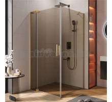 Душевой уголок Cezares Slider AH 1 100-100/110 BR BORO профиль брашированное золото, стекло бронза