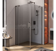 Душевой уголок Cezares Slider AH 1 100-100/110 GRIGIO GM профиль оружейная сталь, стекло серое