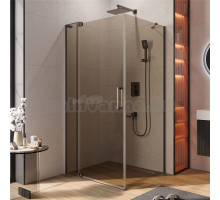 Душевой уголок Cezares Slider AH 1 100-80/90 BR GM профиль оружейная сталь, стекло бронза