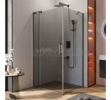 Душевой уголок Cezares Slider AH 1 100-90/100 GRIGIO GM профиль оружейная сталь, стекло серое