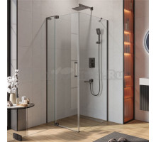Душевой уголок Cezares Slider AH 1 80-80/90 C GM профиль оружейная сталь, стекло прозрачное