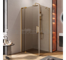 Душевой уголок Cezares Slider AH 1 80-90/100 BR BORO профиль брашированное золото, стекло бронза