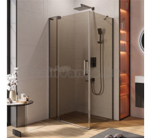 Душевой уголок Cezares Slider AH 1 80-90/100 BR GM профиль оружейная сталь, стекло бронза