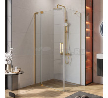 Душевой уголок Cezares Slider AH 1 80-90/100 C BORO профиль брашированное золото, стекло прозрачное