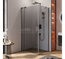 Душевой уголок Cezares Slider AH 1 80-90/100 GRIGIO GM профиль оружейная сталь, стекло серое