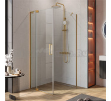 Душевой уголок Cezares Slider AH 1 90-80/90 C BORO профиль брашированное золото, стекло прозрачное