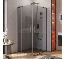 Душевой уголок Cezares Slider AH 2 70/80-90/100 GRIGIO GM профиль оружейная сталь, стекло серое