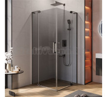 Душевой уголок Cezares Slider AH 2 80/90-100/110 GRIGIO GM профиль оружейная сталь, стекло серое