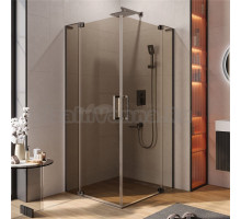 Душевой уголок Cezares Slider AH 2 90/100-100/110 BR GM профиль оружейная сталь, стекло бронза
