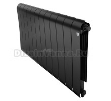 Радиатор биметаллический Royal Thermo Infinity 500 VR80 12 секций, нижнее подключение, noir sable