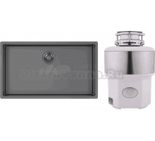 Комплект Мойка Kantera Cayman CAR725 BP(K) black pearl + Измельчитель Status Premium 350