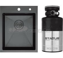 Комплект Мойка D&K DKS415006 графит + Измельчитель Status ECO 75