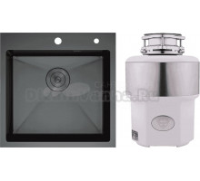 Комплект Мойка D&K DKS505006 графит + Измельчитель Status Premium 350
