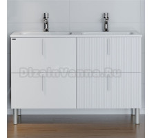 Тумба с раковиной СаНта Вега 120 напольная, 4 ящика, белая