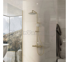 Душевая стойка Vincea Rondo VSFS-1R0BG без излива, брашированное золото