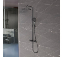 Душевая стойка Vincea Rim VSFS-2RM1GM с изливом, вороненая сталь