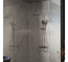 Душевая стойка Vincea Rondo VSFS-1R1GM с изливом, вороненая сталь