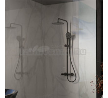 Душевая стойка Vincea Rondo VSFS-1R1MB с изливом, черный матовый