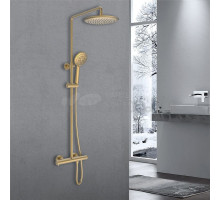 Душевая стойка Vincea Desire VSFS-1D0TBG термостатическая, брашированное золото