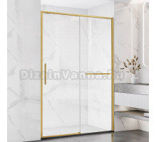 Душевая дверь в нишу Vincea Slim Soft VDS-1SS120CLG 120 см профиль брашированное золото, стекло прозрачное