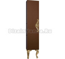 Шкаф-пенал Armadi Art NeoArt шоколад с ручкой золото, с ножками