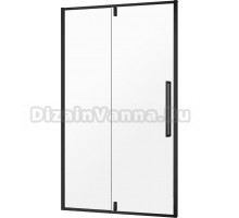 Душевая дверь в нишу AQUAme AQM7108-2-12 120 см, профиль черный матовый, стекло прозрачное