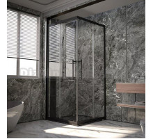 Душевой уголок Veconi Premium Trento PTC-20B 110x80, профиль черный матовый, стекло прозрачное