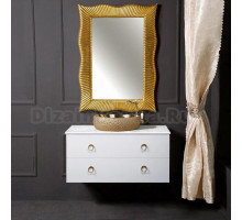Мебель для ванной Armadi Art NeoArt 100 белая с ручками Moon золото