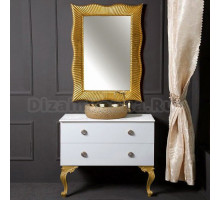 Мебель для ванной Armadi Art NeoArt 100 белая с ручками Satine золото, с ножками