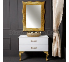 Мебель для ванной Armadi Art NeoArt 100 белая с ручками Wave золото, с ножками