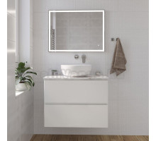 Мебель для ванной STWORKI Колдинг 80 белая, с раковиной Moduo 40 RING, столешница белая сатиновая