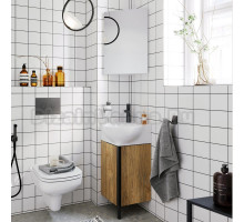 Мебель для ванной Aqwella Porto 45 угловая, дуб балтийский, фурнитура черная