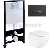 Комплект Унитаз подвесной BelBagno Uno BB3105CHR/SC + Инсталляция EWRIKA ProLT 0026-2020 + Кнопка 0054 черная матовая