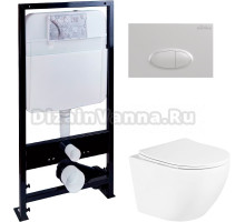 Комплект Унитаз подвесной BelBagno Uno BB3105CHR/SC + Инсталляция EWRIKA ProLT 0026-2020 + Кнопка 0052 белая