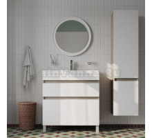 Мебель для ванной IDDIS Zodiac 80 напольная, с ящиками, белая, ясень-шимо
