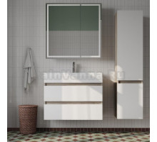 Мебель для ванной IDDIS Zodiac 80 подвесная, с ящиками, белая, ясень-шимо