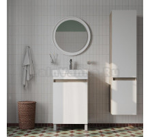 Мебель для ванной IDDIS Zodiac 50, напольная, с дверцами, белая, ясень-шимо