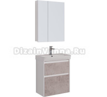 Мебель для ванной Lemark Combi 60 бетон, белая глянцевая