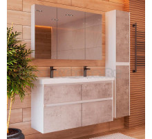 Мебель для ванной Lemark Combi 125 бетон, белая глянцевая