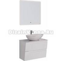 Мебель для ванной Lemark Miano 80, белая глянцевая, раковина Триумф
