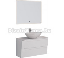 Мебель для ванной Lemark Miano 100, белая глянцевая, раковина Триумф