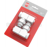 Вентили Royal Thermo Cube 1/2\" М30х1,5 угловые, комплект, белый"